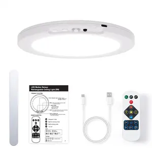 LED rechargeable ceiling lamps, modern remote-controlled three-colour dimming, USB-rechargeable magnetic-mount motion-sensor lights requiring no installation, suitable for living rooms, hallways, balconies, walk-in wardrobes and hotel interior lighting