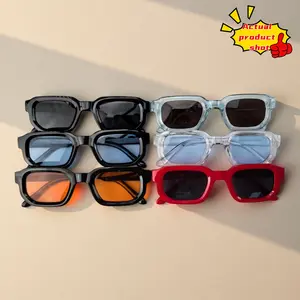 6 - Pack Vintage Rectangle Frame Sunglasses for Men & Women – Retro Fashion Sun Glasses with UV400 Protection, Luxury Design Eyewear