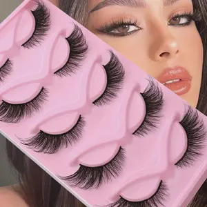 15Pairs 3-Pack Cat Eye Lashes Long Lashes Cat Eye Look Wispy Lashes Eye End Elongated Strip Thick False Eyelashes