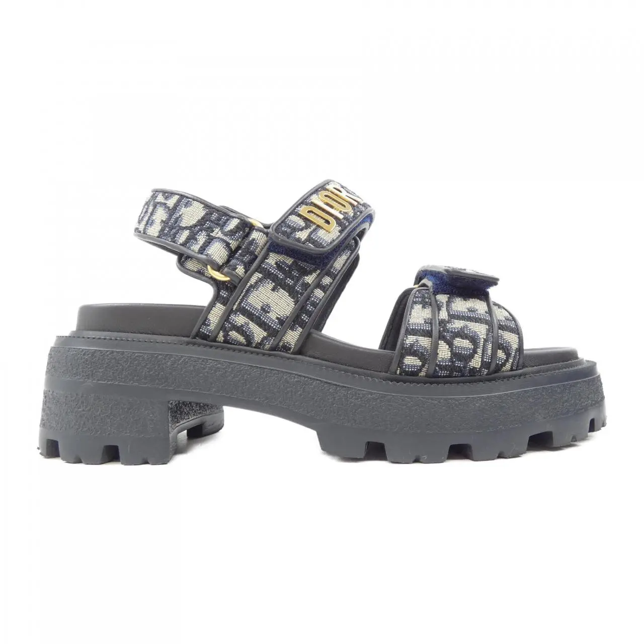 Pre-owned Dior Cotton Small Leather Goods Christian DIORACT Oblique Embroidery Sandals