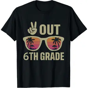 Peace Out 6th Grade shirt Last Day Of School 6th Tie Dye T-Shirt