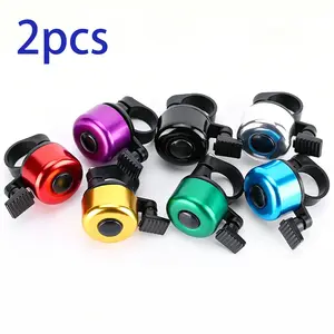 Two-Pack Mountain Bike Bells, Flat Bicycle Bell, Aluminum Alloy, Easy Installation, No Extra Tools, Suitable for MTB, Road Bike, Commuter Bike, Outdoor Cycling Accessories