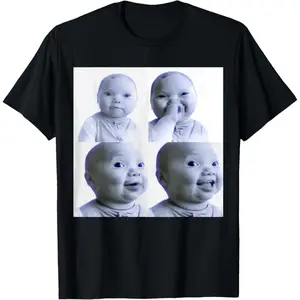 Funny AI Baby Meme Laughing Baby Brainrot T-Shirt  Breathable T-shirt