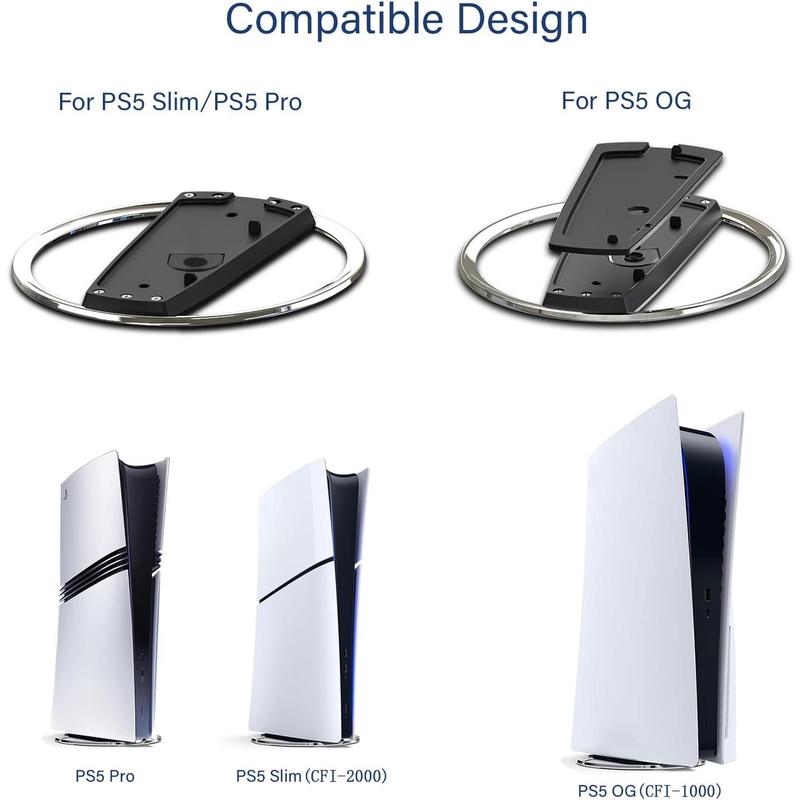 PS5 Slim Stand Vertical Stand for PS5/PS5 Slim Consoles Non-Slip Base Mount for  5 Accessories
