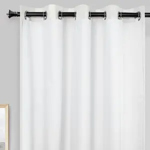 DriftAway Thermal Insulated 100 Percent Darkening Blackout Curtain Liner 2 Panels Rings Included Off White Panel
