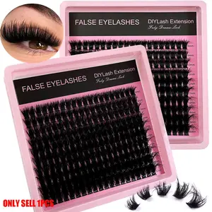 Mixed Length Eyelash Extensions, 200pcs/box Individual Volume False Eyelashes, Reusable Eyelash Extensions, DIY Eyelash Extensions, Self Grafting Curl Eyelashes for Women & Girls, Longer Looking Eyelashes, Wispy Lashes