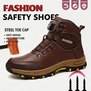Men's Steel Toe Work Shoes, Lightweight Breathable Mesh Safety Sneakers with Puncture-Proof Kevlar Midsole, Slip-Resistant Footwear for Construction