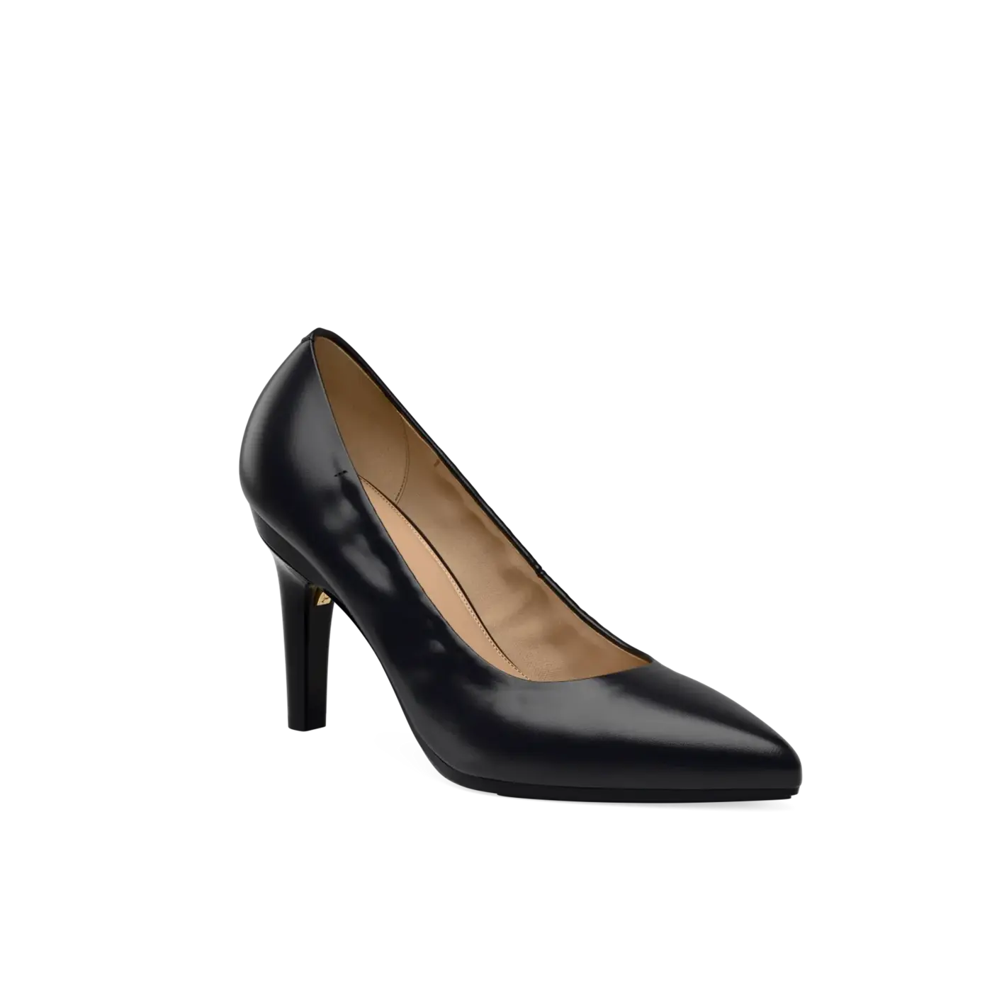 Triangle Toe Pump - Coal Leather 4" Stiletto