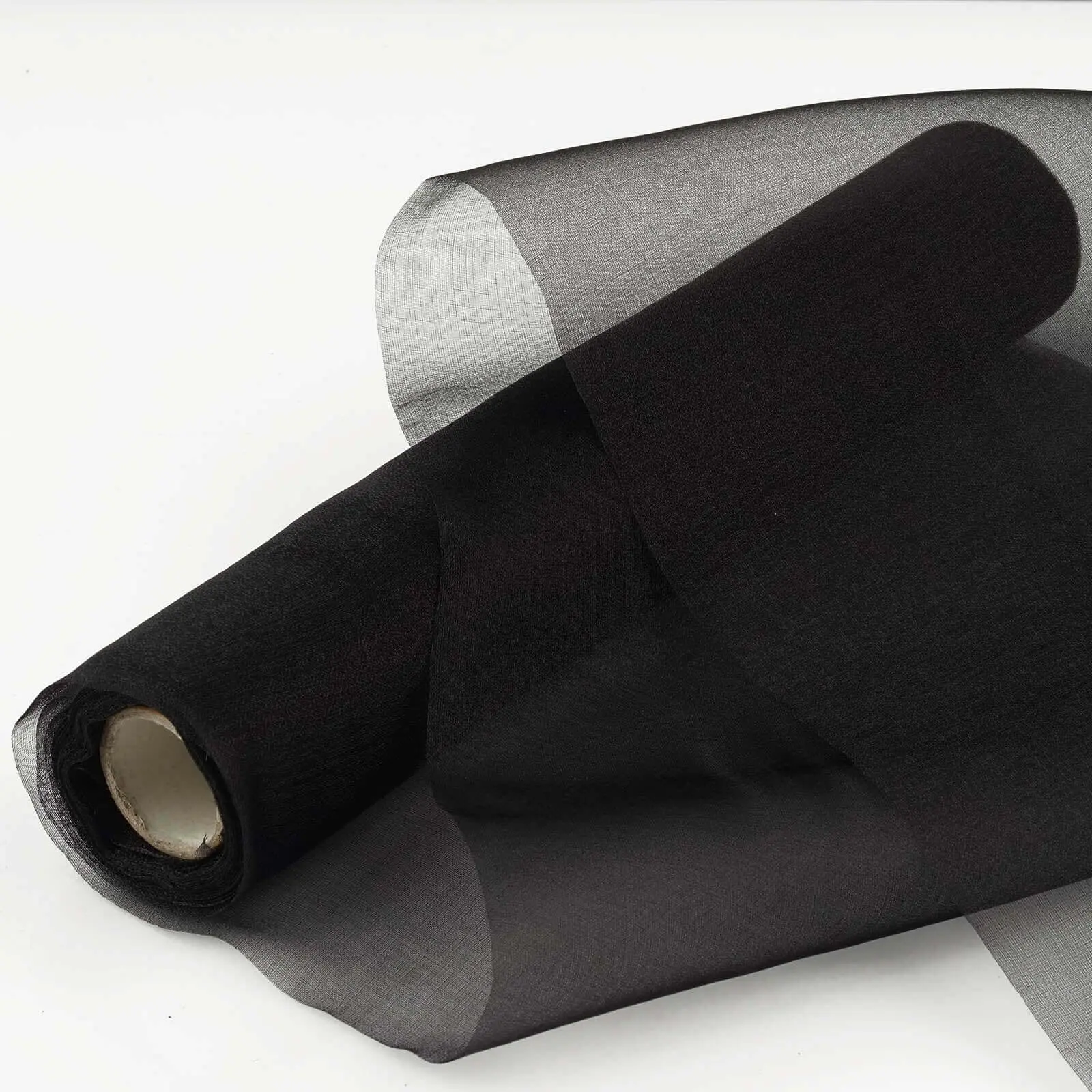 12"x10yd Black Sheer Chiffon Fabric Bolt - Lightweight Fabric for DIY Voile Drapery, Costume, Backdrop, Gift Wrapping, Crafts