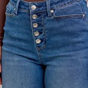 Judy Blue High Waisted Column Straight Button-Fly & Back Welt Pockets Women's Denim Jeans