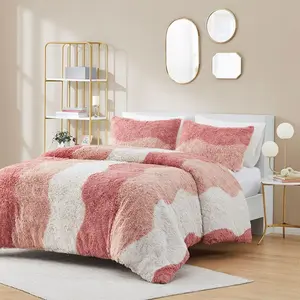 REGENCY HEIGHTS Ombre Shaggy Faux Fur Comforter Set, Anti-Microbial Hypoallergenic, modern bedding, winter bedding