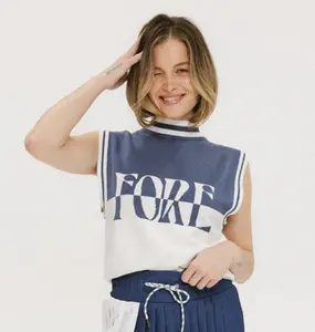 Fore Sleeveless Sweater - Indigo/White
