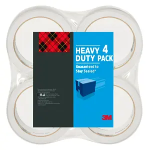 Heavy Duty Shipping Packing Tape, Clear, 1.88 in. x 54.6 yd., 4 Tape Rolls，  Ultra Strong for Shipping Packing Moving Sealing, Thicker Clear Packing Tape
