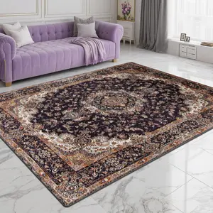 Velvet soft and comfortable patterned printed carpet, Boho Floral Rug, suitable for multiple scenarios, available in various sizes, soft and non-shedding.
