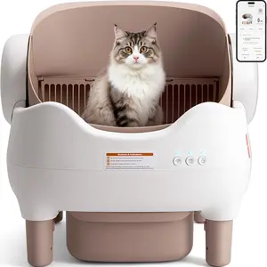 Self Cleaning Litter Box, Automatic Cat Litter Box with APP Control, Odor-Free, Large Waste Bin, Open-Top for Multi-Cats