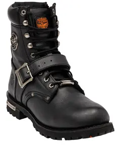 Milwaukee Leather Men's Men'S Buckled Lace-Up Boot Round Toe - Mbm101