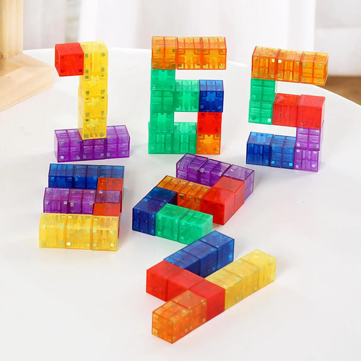 Transparent Building Blocks, Colorful Stacking Blocks, Early Education Stem Sensory Montessori Toy, Gift for Kids, Gift for Her, Men's Gift, Building