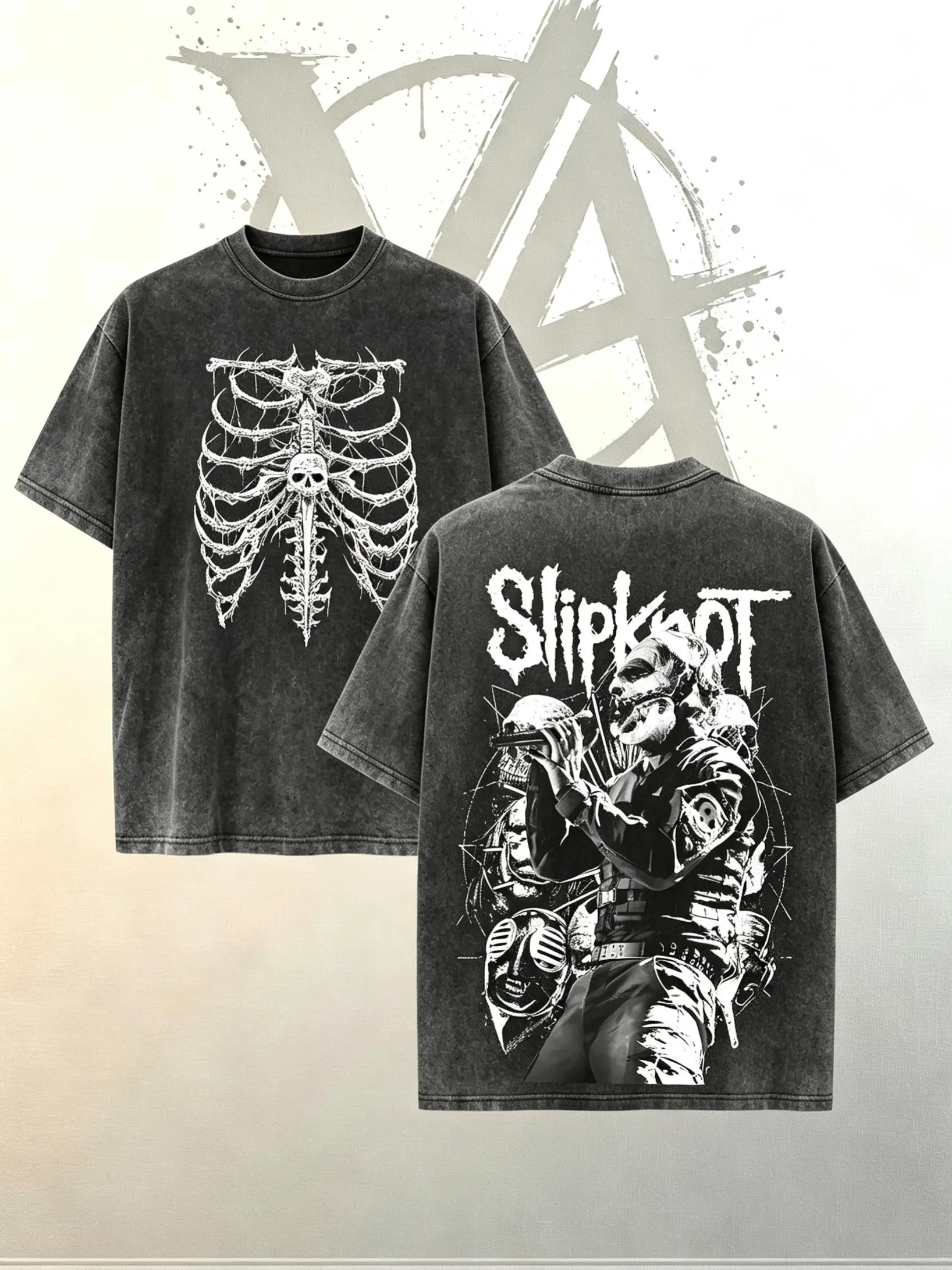 [AVT]Slipknot Masks Metal Unisex Groove Metal T-Shirt–100% Heavy Cotton Rock Groove Metal Washed Tee,Groove Metal Rock Band Washed Shirt,Oversized Vintage Tee,Heavy Metal Merch,Rock Fans Punk family skull men sweatshirt,skeleton music note,rap lover