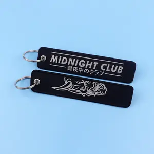 Midnight Club Oni Mask Both Sides Embroidery Patterns Funny Keychain for Motorcycle Cars