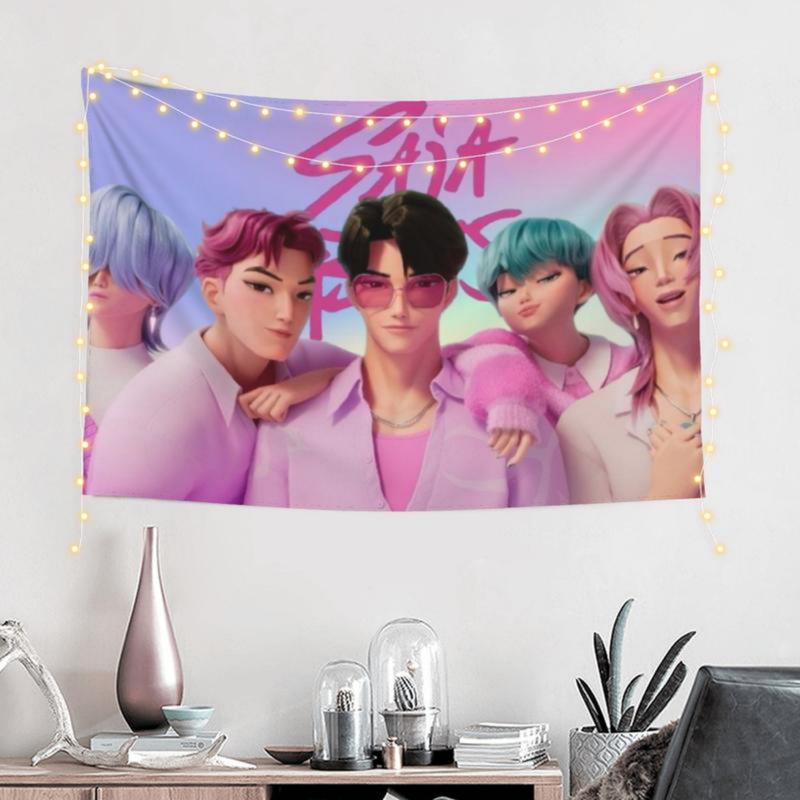 Kpop Demon Hunters Tapestry 40*60INCH Wall Hanging Vibrant Birthday Party Background Banner for Living Room Bedroom Dorm Decoration Perfect Gift