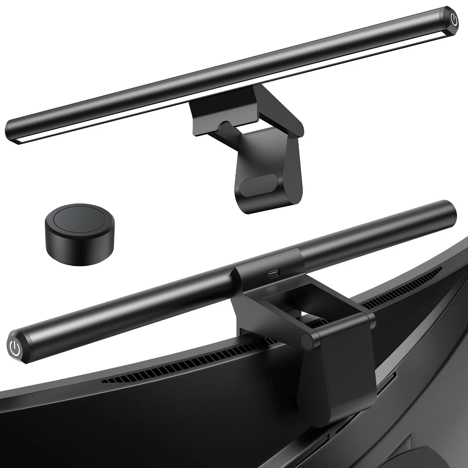 Quntis Professional Dual Control Aluminum Metallic Monitor Light Bar with ASYM Non-Glare Tech, 97 CRI, 700 Lux, 5 Dimming Levels, Customizable Color-Tunable Adjustable Desk Lighting, 5W Work Light for Setup, Customizable Lighting