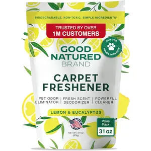 Pet-Safe Carpet Freshener & Deodorizer Powder – 31 oz Odor Eliminator for Strong Pet Odors & Urine – Natural Lemon & Eucalyptus Scent