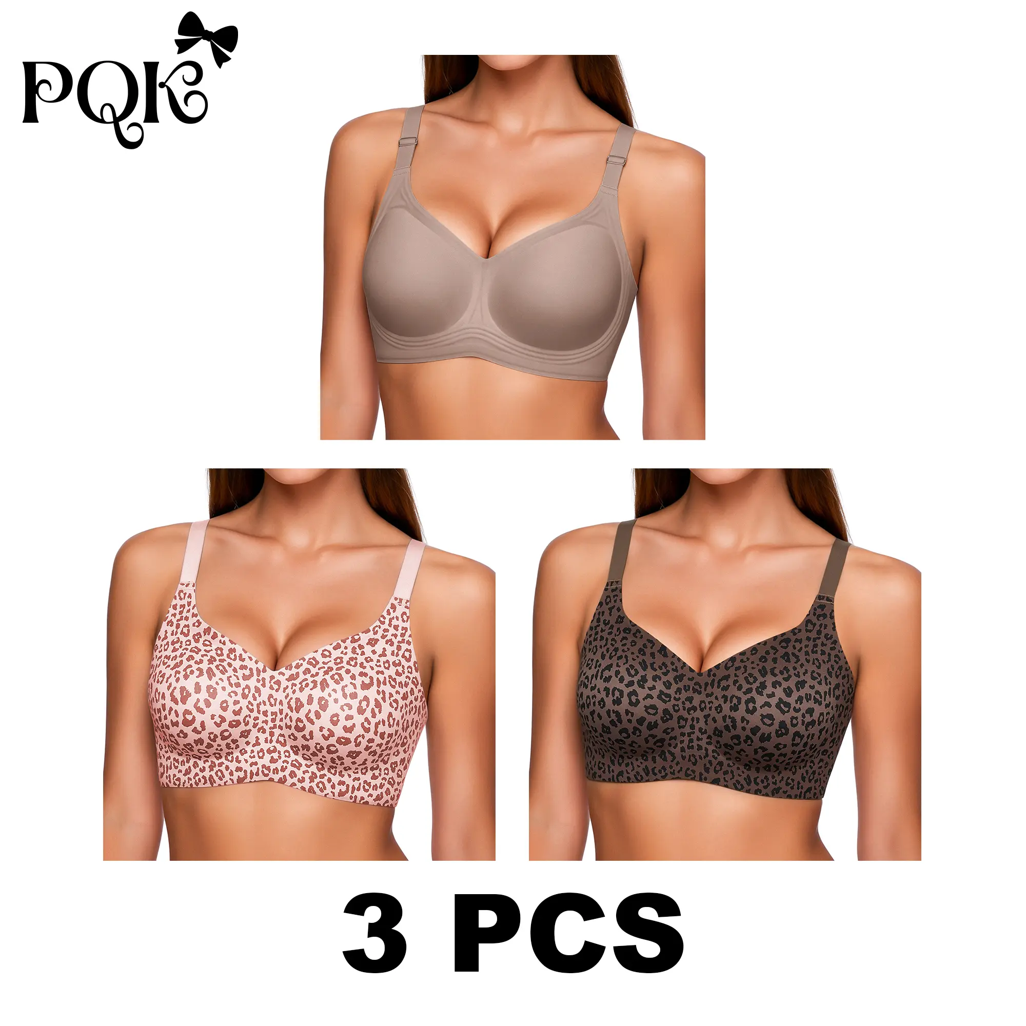 3 PCS (Pink Leopard+Coffee Leopard+Coffee)