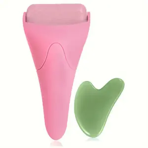 Heart Shaped Gua Sha Board & Face Massage Roller, 2 Counts/set Face Massage Tool, Face Lifting Tool, Skin Care Tool for Women