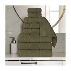Superior Soft Zero Twist Cotton Waffle Honeycomb 9PC Towel Set
