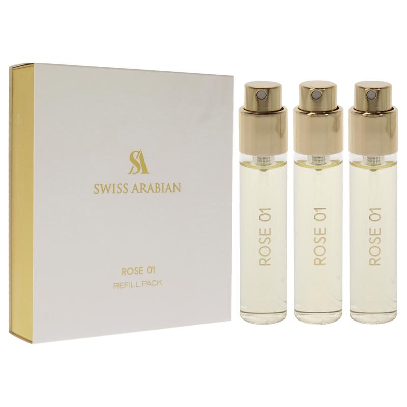 Rose 01 by Swiss Arabian for Unisex - 3 Pc Mini Gift Set 3 x 1oz EDP Spray (Refill)