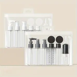 11pcs Set Travel Portable Lightweight Pet Bottles for Cosmetic, Shampoo, Body Wash, Toner, Lotion, Essence, Makeup Container Set, Travel Essentials for Convenience