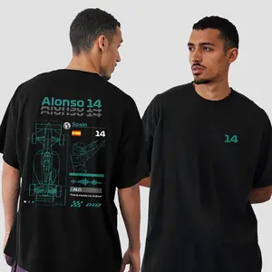 2-sided Fernando Alonso Shirt, Fernando Alonso Number 14 Tee, Alonso Aston Martin F1 Team Shirt, Alonso #14 Oversized T-Shirt, Gift for Fans Free Shipping