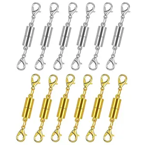 12 Pack Magnetic Necklace Clasps and Closures. Extender with Strong Magnet. Clasp for Bracelet Making. (Regular)