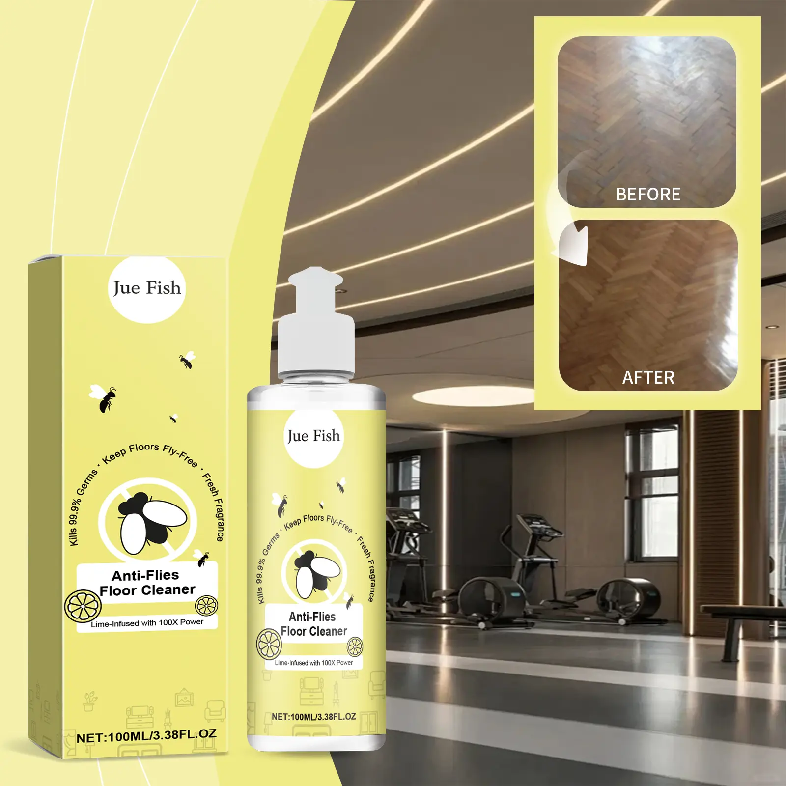 Anti-Fly Floor Cleaner - Clean Floor Stains, Anti-Fly Odor, Fresh Fragrance, Bright And Non-Slip