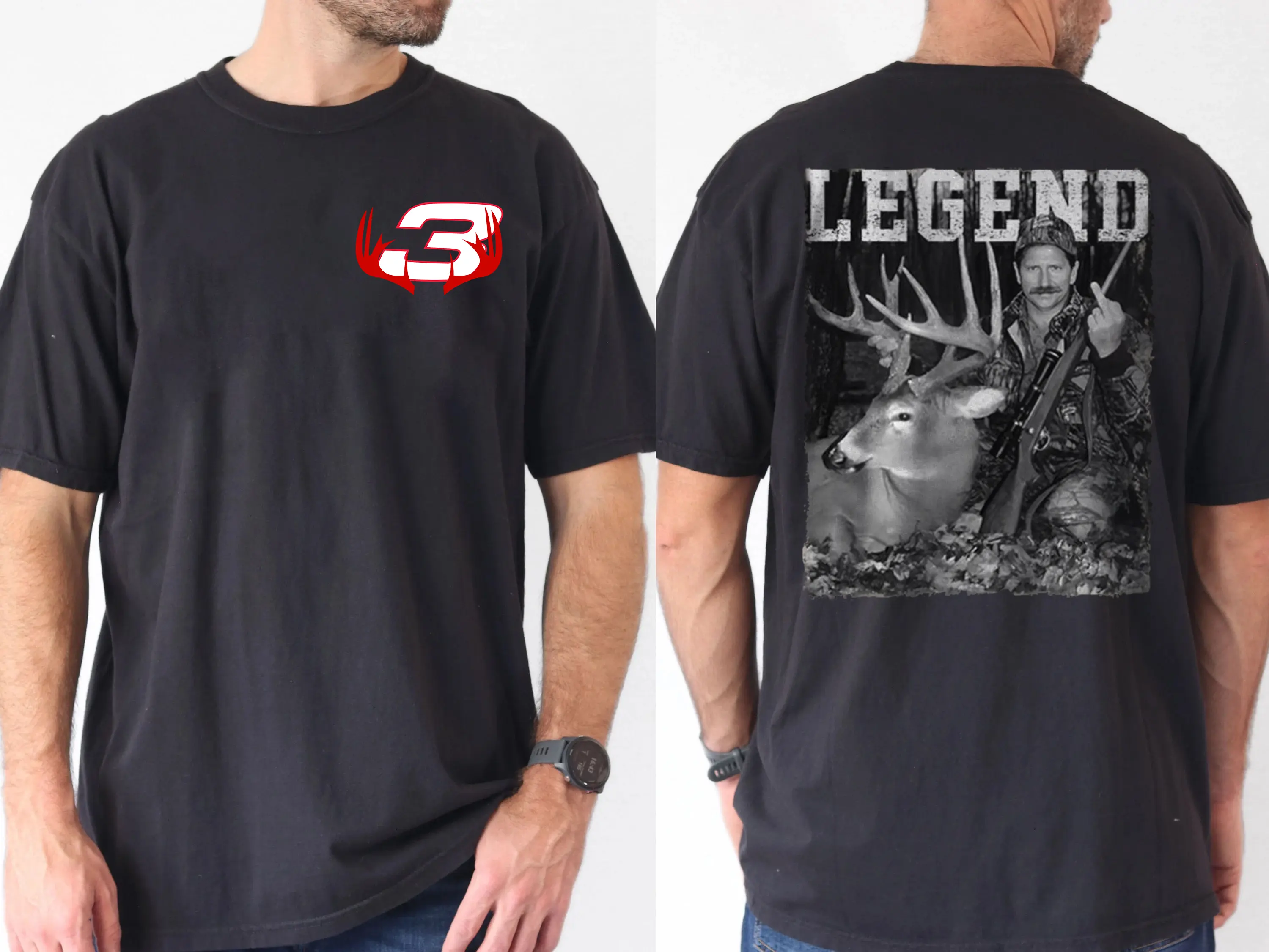 Dale Earnhardt With Deer Hoodie, Racing Middle Finger Sweater, Hunting Season Vintage Style Unisex T-Shirt, Unisex Graphic Menswear Top For Racing & Hunting Fan Tshirt Streetwear