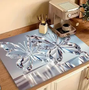 Transparent Diamond Pattern Natural Rubber Gas Stove Protective Pad - Heatproof, Non-Slip, Scratch-Resistant, Easy to Clean, Suitable for Range Burners, Washing Machines, Dryers
