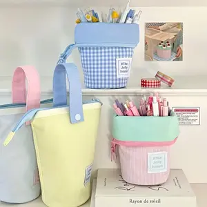 Macaron Color Pencil Case, Large Capacity Pencil Bag, Student School Supplies, Expandable Pencil Box, Multi-Functional Creative Gift, Office Supplies