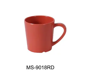 Yanco MS-9018RD 7 oz Mile Stone Melamine Coffee & Tea Mug, Orange Red - 3 x 3 in. - Pack of 48