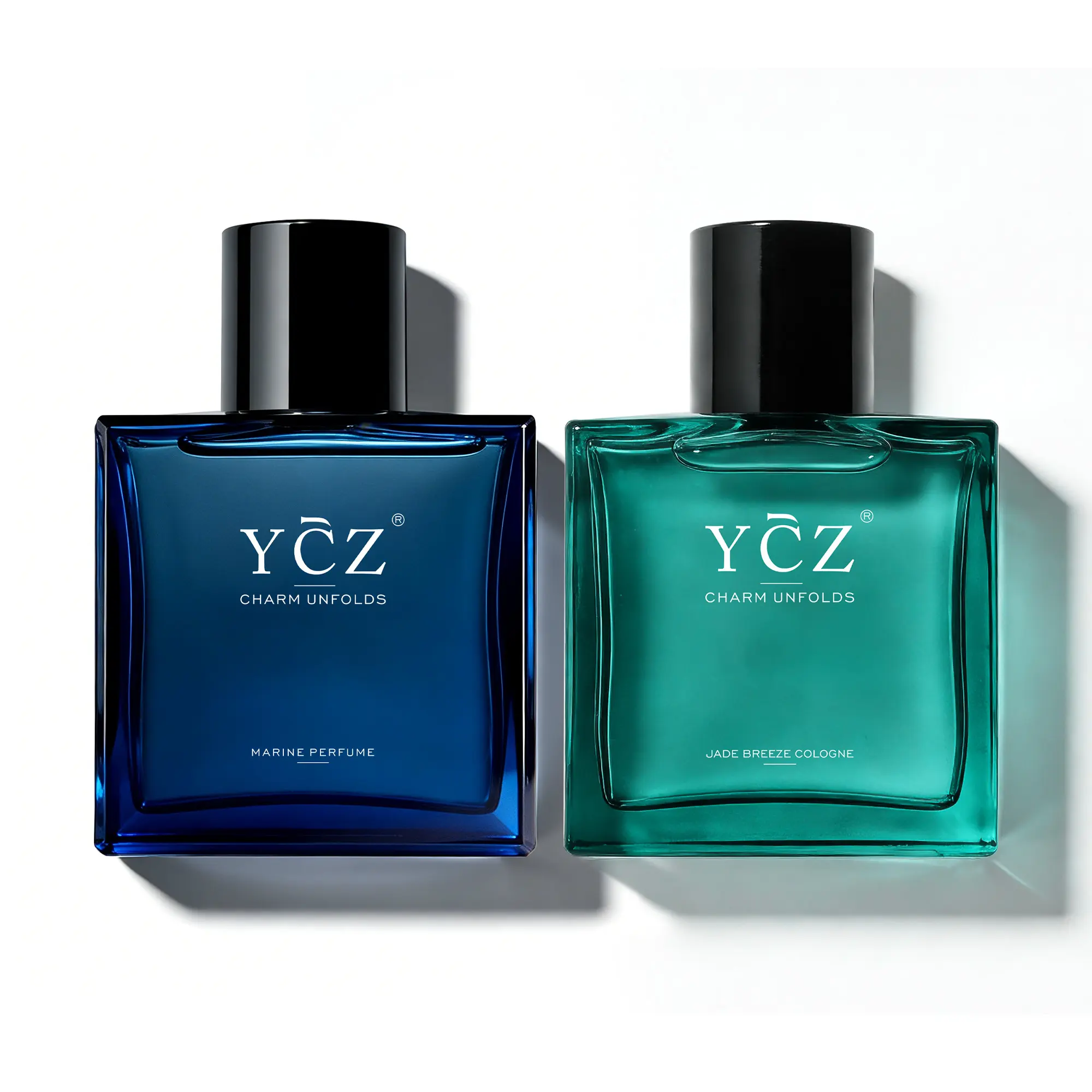 [YCZ] Fresh Fragrance Duo | 2 × 50 mL | Midnight Marine Perfume & Jade Breeze | Clean Fresh Scents | Men's & Unisex Perfume Set | Long Lasting | Vegan & Cruelty-Free