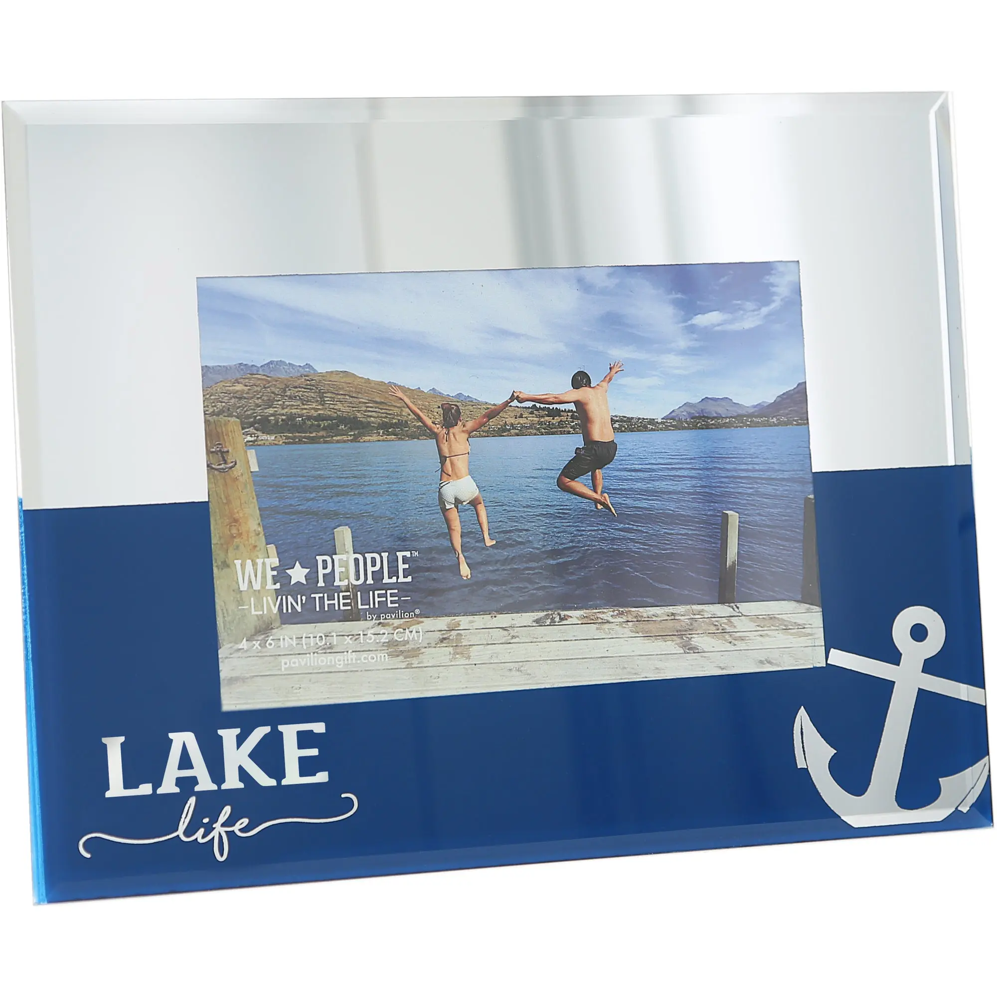 Lake Life 9" x 7" Mirrored Glass Frame (Holds 6" x 4")