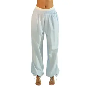 8586: BLUE STRIPED BOXER PANTS