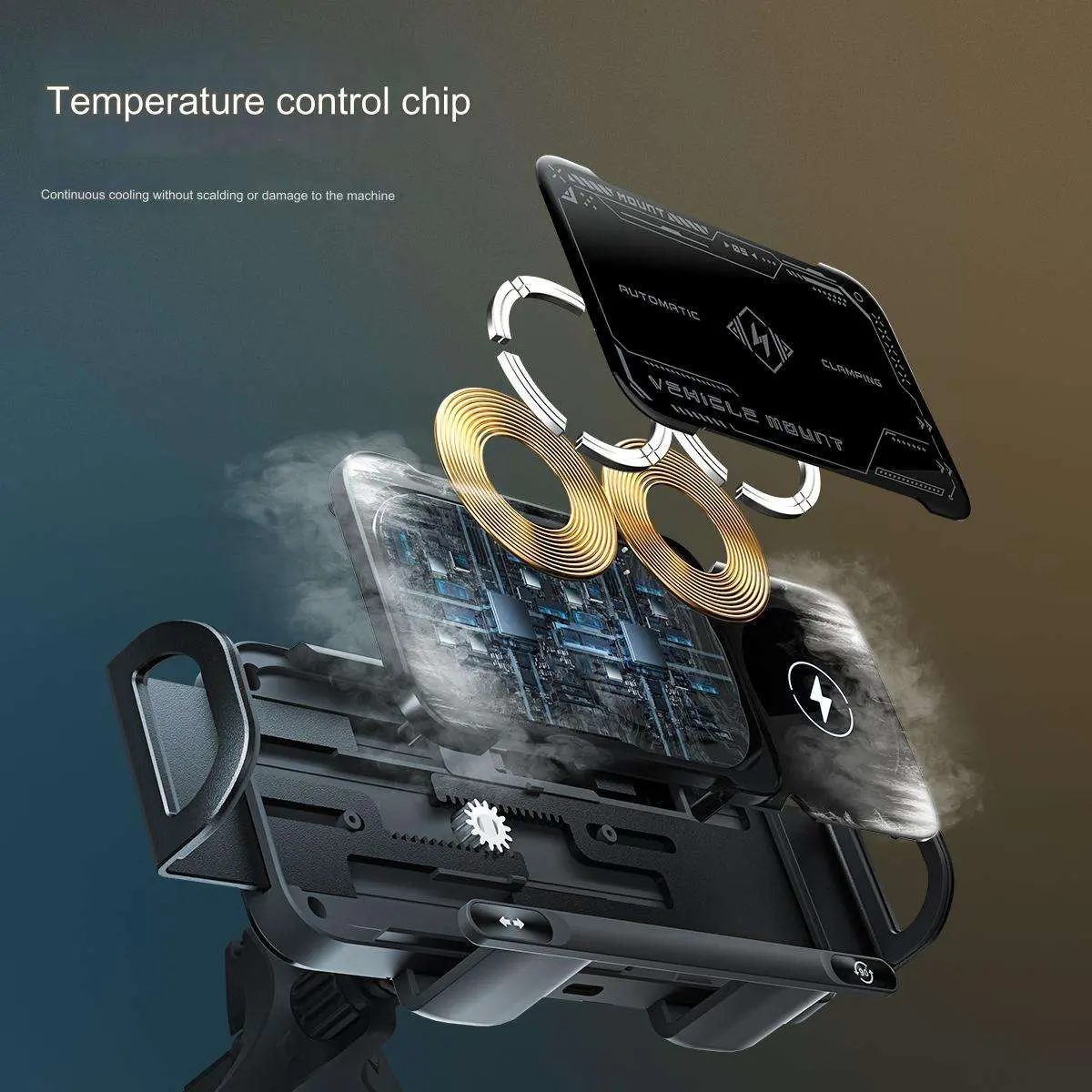 Foldable Car Phone Mount for Air Vent – Navigation Holder, Wireless Charging Stand for Large Screens