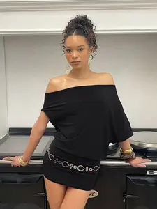 Elegant Sexy Backless Dress, Loose Fit Plain Design, Perfect for Spring & Fall, Ideal for Casual Wear, Women’s Fashionable, Womenswear