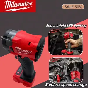 Milwaukee Brushless Cordless 3/8" Impact Wrench Screwdriver 18V Rechargeable Battery Tool For Automotive & Construction Repair