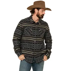 Rock & Roll Denim Men's And Jacquard Southwestern Print Border Jacket - 92-6730