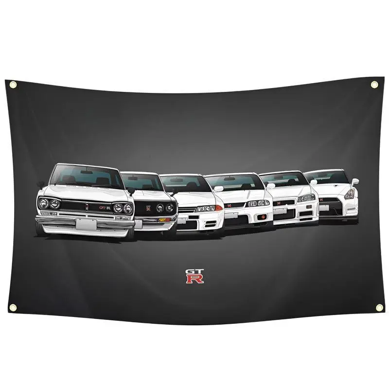 Funny JDM Theme 3x5 ft Polyester Car Flag - Decorative Tapestry Room Decor, Home Bedroom Wall Hanging, Festive Party Backdrop Banner, Home Supplies, Size, Home Bedroom Decor