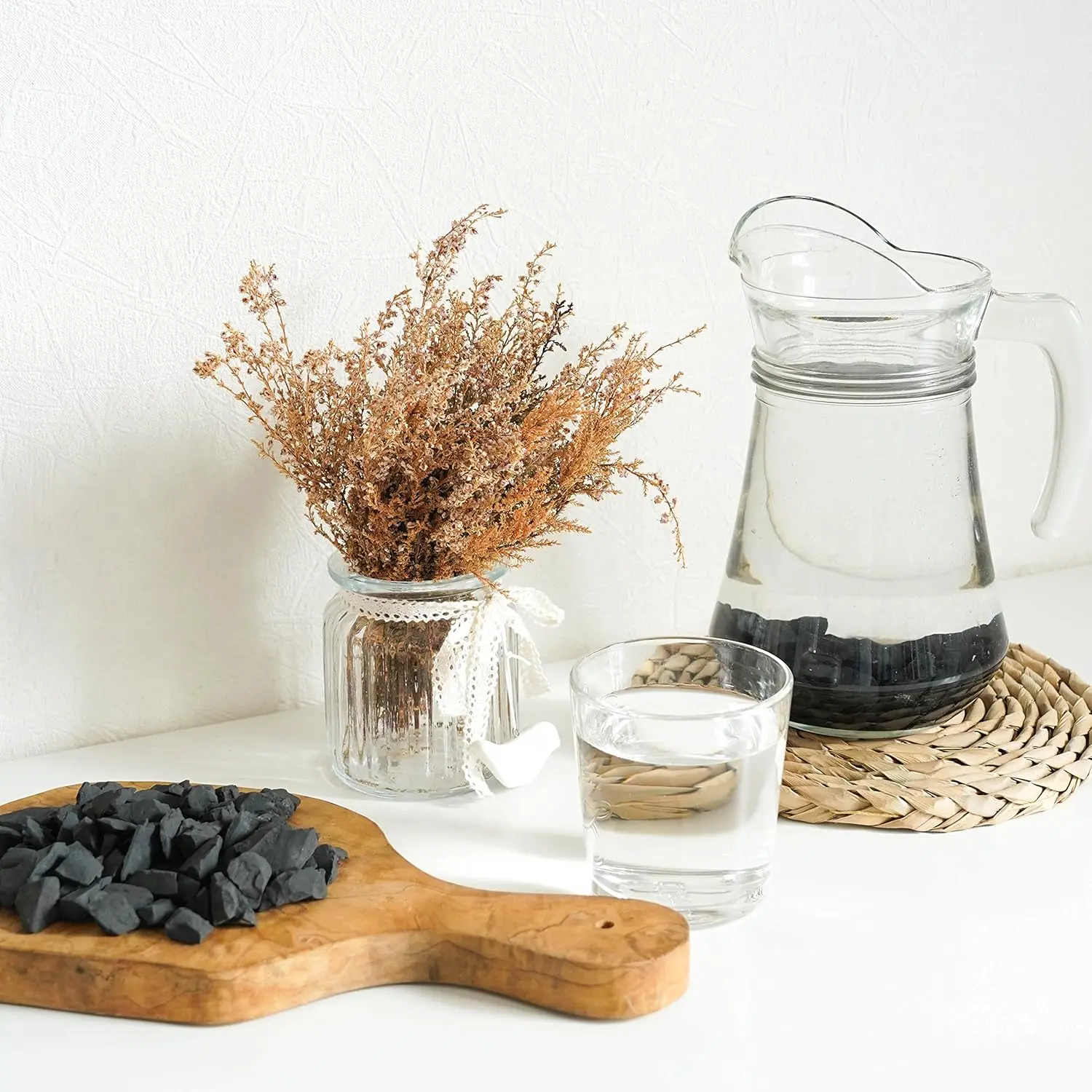 2 lb Authentic Raw Rough Shungite Stones, Natural Home Water Filter Mineral Rocks, Balance Alkaline Levels, Improve Water Quality (23x20cm, All-Year-Round Use, Eco-Friendly)