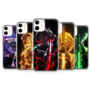 Dem0nSlayer Characters Phone Case, Kimetsu no Yaiba Japanese Tough Case Compatible with iPhone X, 11, 12, 13, 14, 15, 16, 17 Series & Galaxy Series