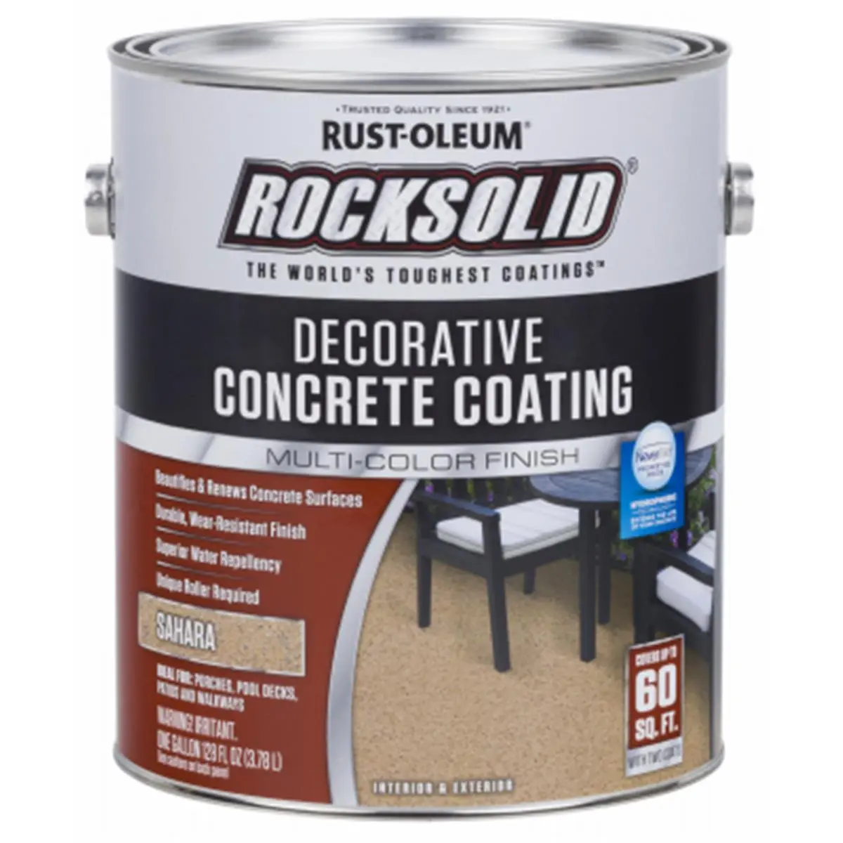 212 MAIN Rust-Oleum 230225 1 Gal Can Sahara Decorative Concrete Coating - Durable, Wear-Resistant, Non-Slip Textured Finish, Easy to Apply, Renews & Beautifies Surfaces for Outdoor Patios, Pool Decks, Sidewalks (Automotive & Motorcycle Paint Care)