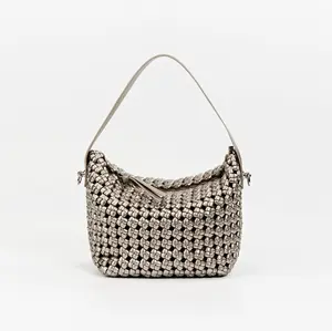 Hudson Windmill Knot Mini Bucket Crossbody – Structured Top-Handle Silhouette, Woven Mini Bag, Lightweight Everyday Purse Retro Multifunctional